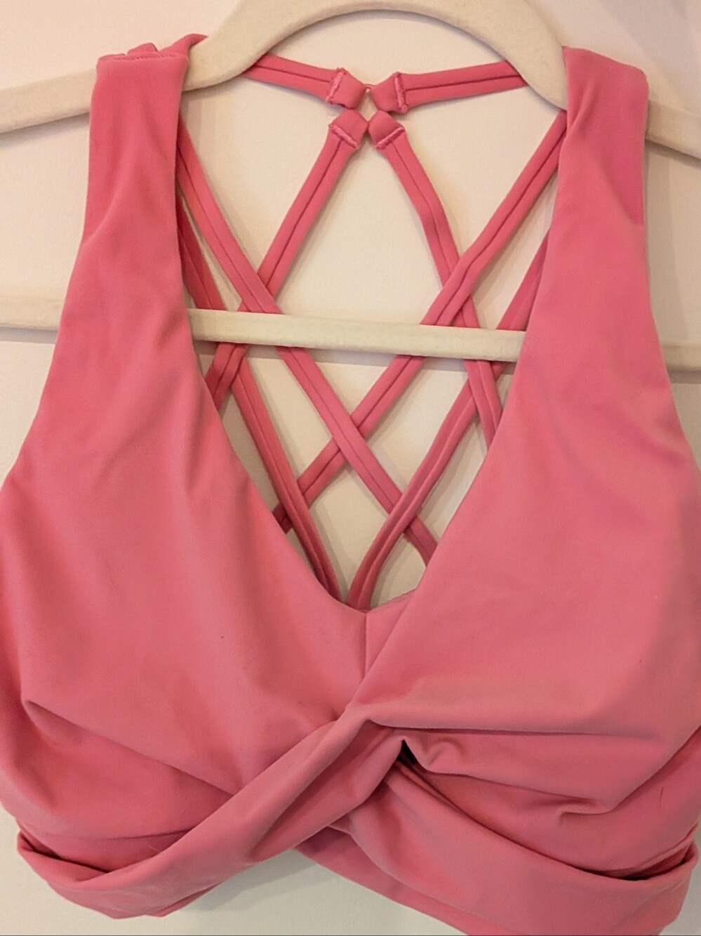 BuffBunny Pink Strappy Sports Bra: Out Of Stock